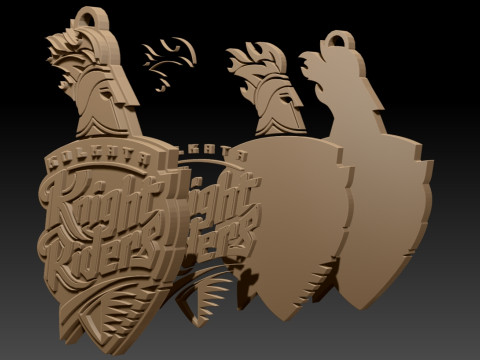 IPL Kolkata Knight Riders keychain badge color printable Modèles 3D en vedette