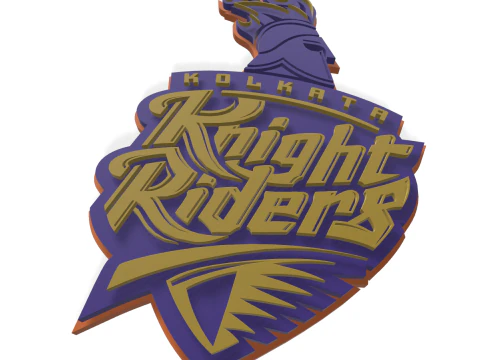 IPL Kolkata Knight Riders keychain badge color printable 3D Print Model