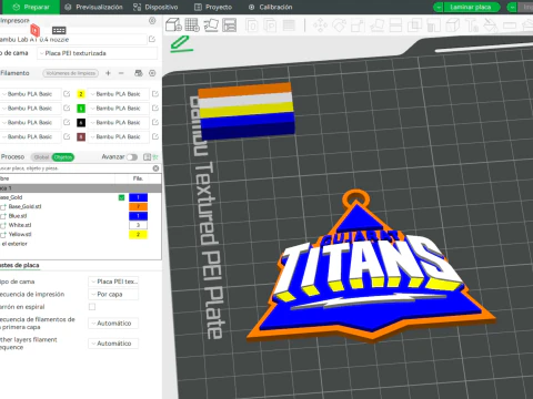 Cor do emblema do chaveiro IPL Gujarat Titans para impress&atilde;o Modelo de Impressão 3D
