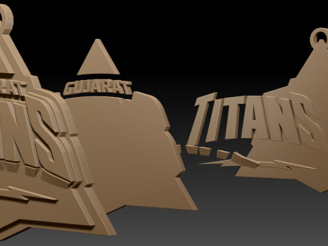 IPL Gujarat Titans keychain badge color printable 3D 프린트 모델