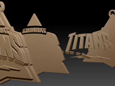 IPL Gujarat Titans keychain badge color printable 3D Print Model