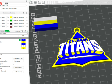 IPL Gujarat Titans keychain badge color printable 3D 프린트 모델