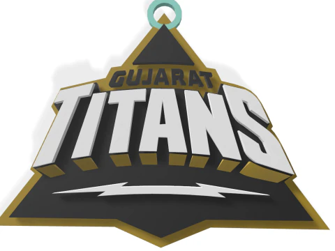 IPL Gujarat Titans keychain badge color printable 3D Print Model