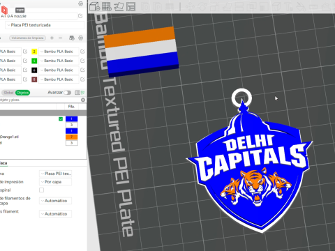 IPL Delhi Capitals keychain badge color printable 3D Print Model