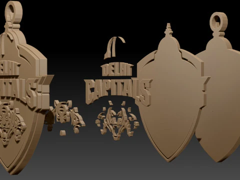 IPL Delhi Capitals keychain badge color printable 3D Print Model