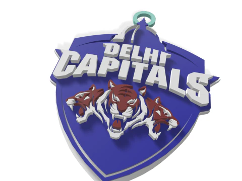 IPL Delhi Capitals keychain badge color printable 3D Print Model