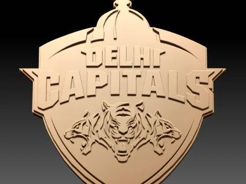 IPL Delhi Capitals keychain badge color printable 3D Print Model