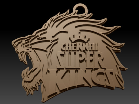 IPL Chennai Super Kings keychain badge color printable 3D Print Model