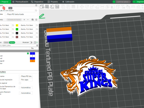 IPL Chennai Super Kings keychain badge color printable Modèles 3D en vedette
