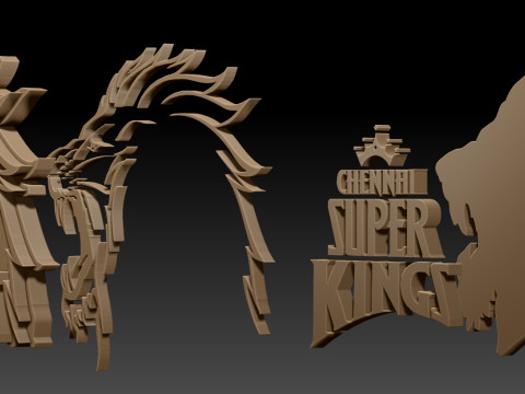 IPL Chennai Super Kings keychain badge color printable 3D Print Model