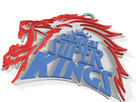 IPL Chennai Super Kings keychain badge color printable 3D Print Model