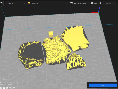 IPL Chennai Super Kings keychain badge color printable 3D Print Model