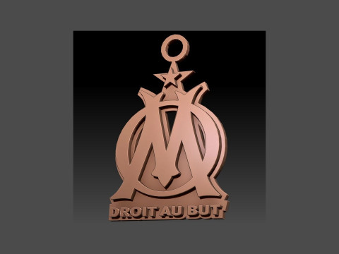 Ligue 1 Olymipique Marsielle keychain badge Printable and Renderable 3Dプリントモデル
