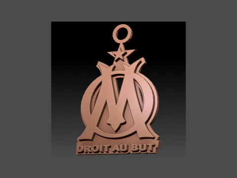 Ligue 1 Olymipique Marsielle keychain badge Printable and Renderable 3D Print Model