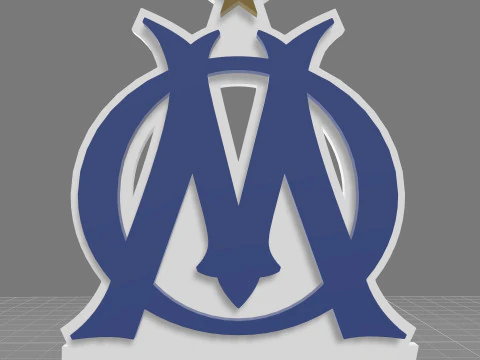 Ligue 1 Olymipique Marsielle keychain badge Printable and Renderable 3D Print Model