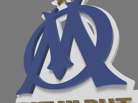 Ligue 1 Olymipique Marsielle keychain badge Printable and Renderable 3D Print Model