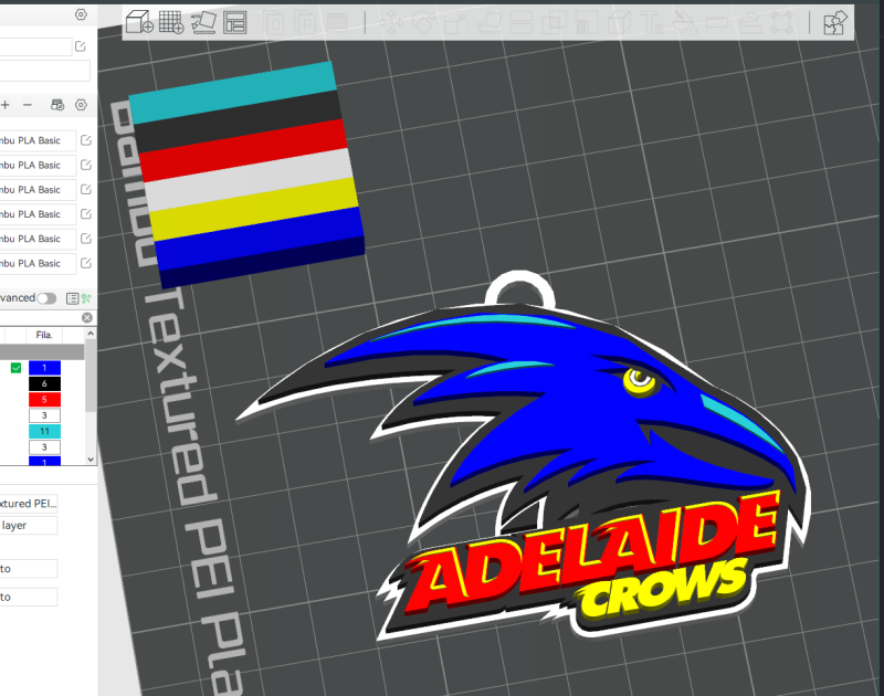 AFL Crows Eagles keychain badge printable and renderable 3D 打印模型 .c4d .max .obj .3ds .fbx .stl .blend
