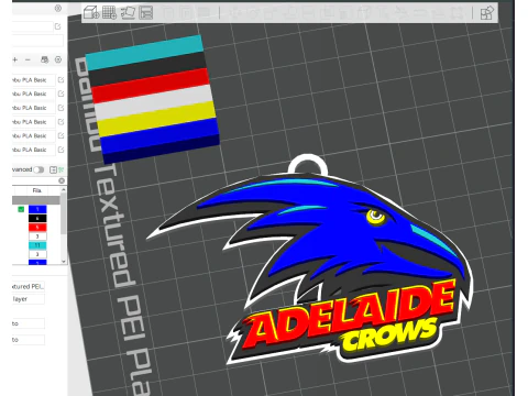 AFL Crows Eagles keychain badge printable and renderable 3D Print Model