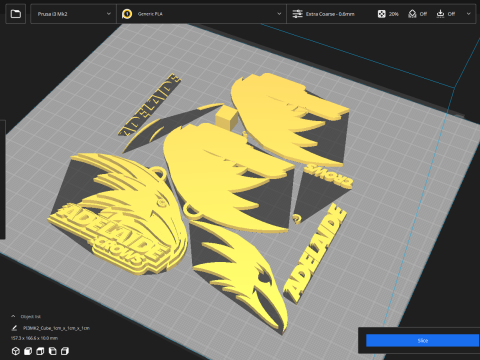 AFL Crows Eagles keychain badge printable and renderable 3D 打印模型