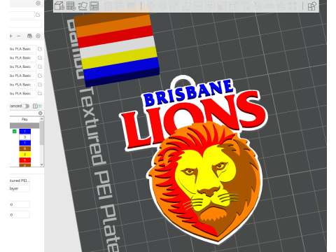 AFL Brisbane Lions keychain badge printable and renderable 3Dプリントモデル