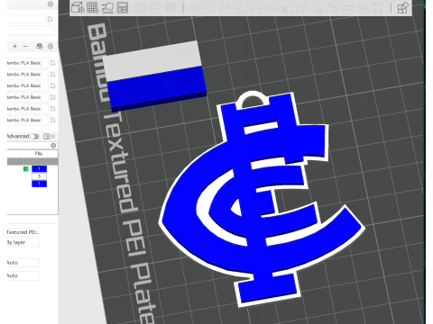 Бейдж на брелоку AFL Carlton для друку та візуалізації 3D Принт Модель