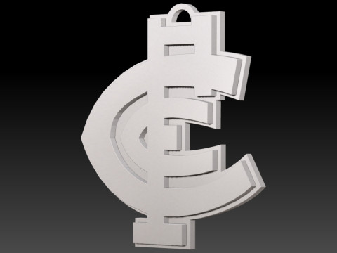 AFL Carlton keychain badge printable and renderable Model do druku 3D