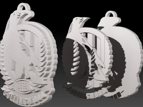 AFL Collingwood keychain badge printable and renderable Modèles 3D en vedette