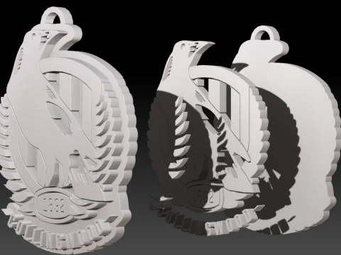 AFL Collingwood keychain badge printable and renderable 3D Print Model