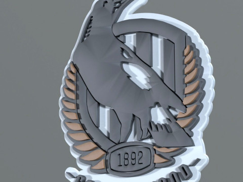 AFL Collingwood keychain badge printable and renderable Modèles 3D en vedette