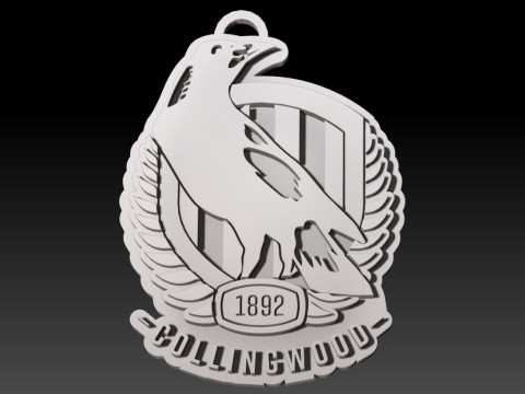 AFL Collingwood keychain badge printable and renderable Modèles 3D en vedette