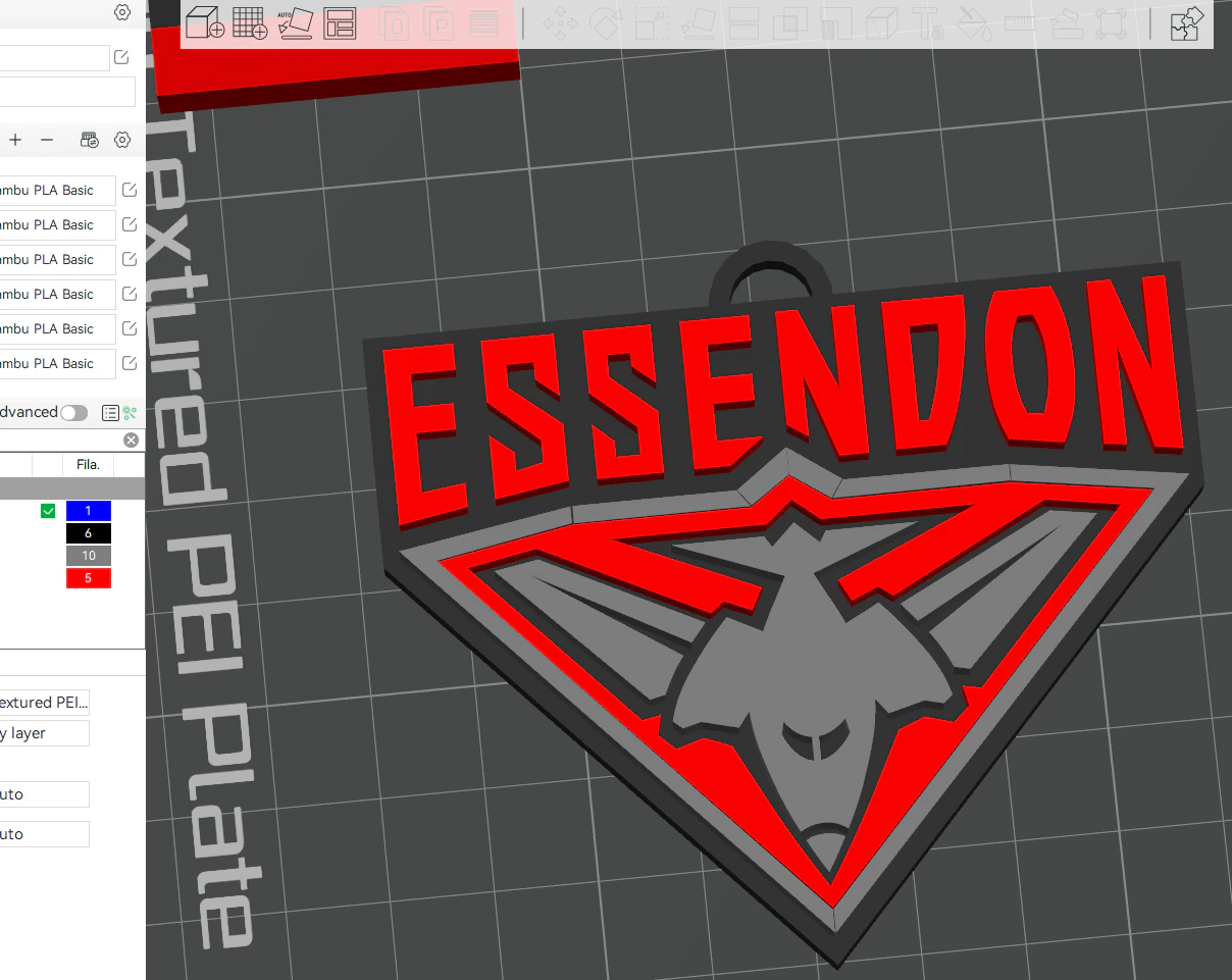AFL Essendon keychain badge printable and renderable 3D Print Model .c4d .max .obj .3ds .fbx .stl .blend