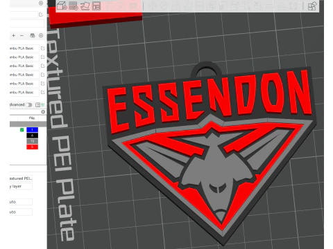 AFL Essendon Schl&uuml;sselanh&auml;nger-Abzeichen zum Ausdrucken und Rendern 3D Druckmodell