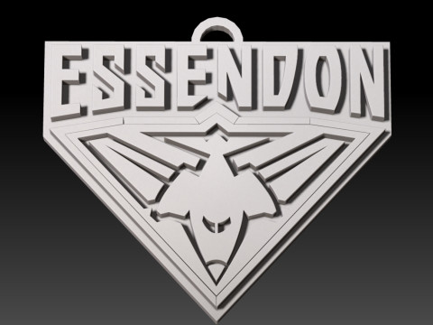 AFL Essendon keychain badge printable and renderable 3D 打印模型