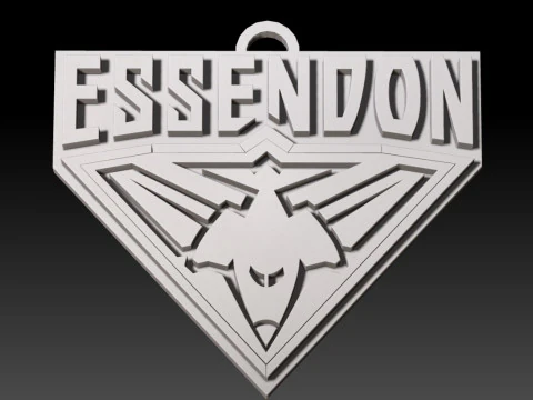 AFL Essendon keychain badge printable and renderable 3D Print Model
