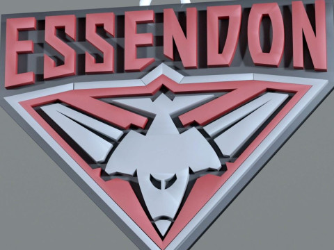AFL Essendon keychain badge printable and renderable 3D 打印模型