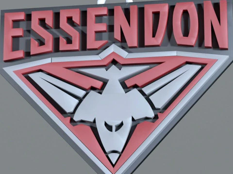 AFL Essendon keychain badge printable and renderable 3D Print Model