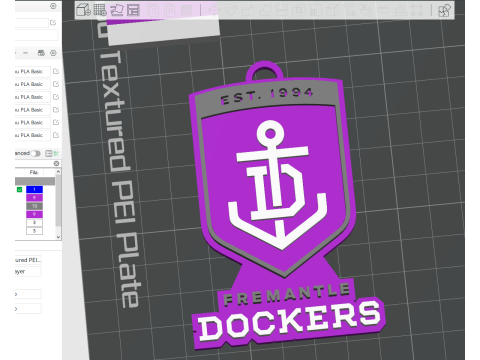 AFL Essendon keychain badge printable and renderable Modello di stampa 3D
