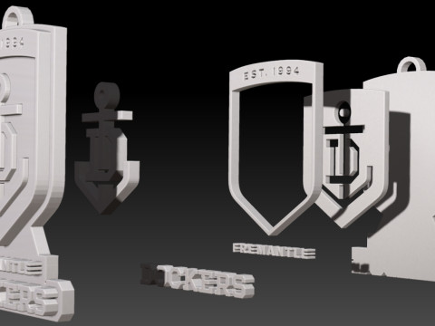 AFL Essendon keychain badge printable and renderable 3D-Druckmodell