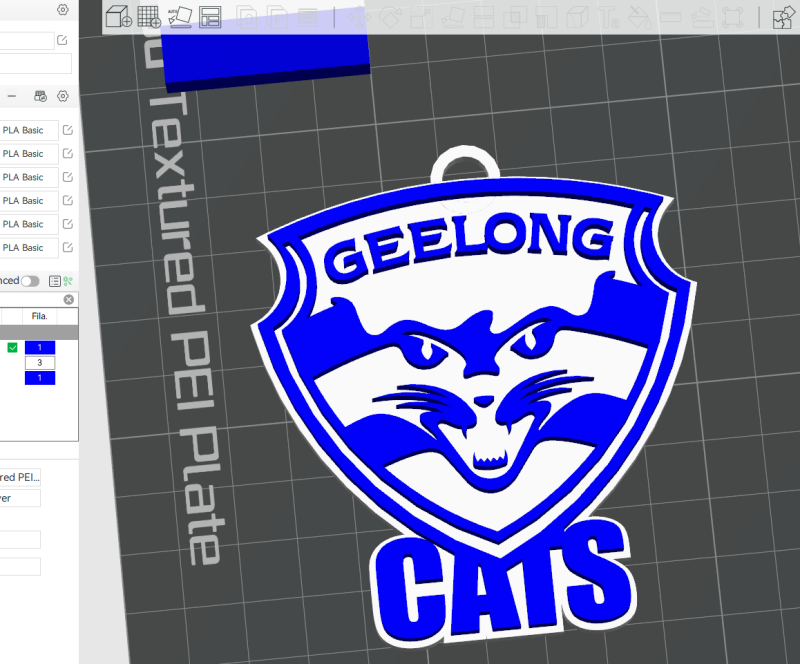 AFL Geelong keychain badge printable and renderable 3D Принт Модель .c4d .max .obj .3ds .fbx .stl .blend