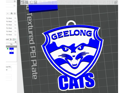 AFL 吉朗钥匙扣徽章可打印和渲染 3D 打印模型