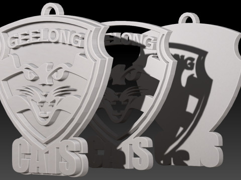 AFL Geelong keychain badge printable and renderable 3D Принт Модель