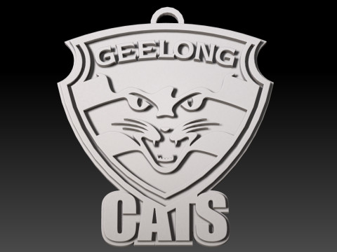 AFL Geelong keychain badge printable and renderable 3D Принт Модель