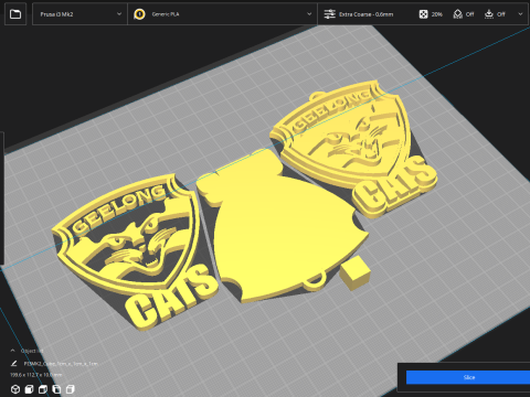 AFL Geelong keychain badge printable and renderable 3D Принт Модель
