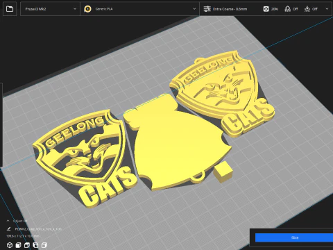 AFL Geelong keychain badge printable and renderable 3D Print Model