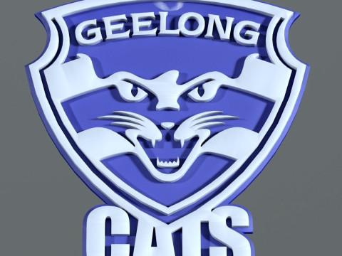 AFL Geelong keychain badge printable and renderable 3D Принт Модель