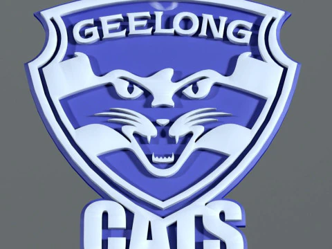 AFL Geelong keychain badge printable and renderable 3D Print Model