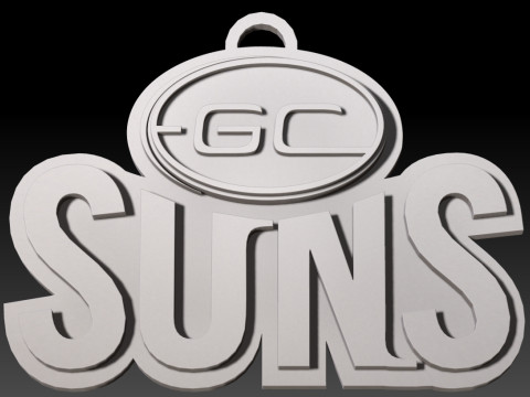 AFL Gold Coast Sun keychain badge printable and renderable Modello di stampa 3D
