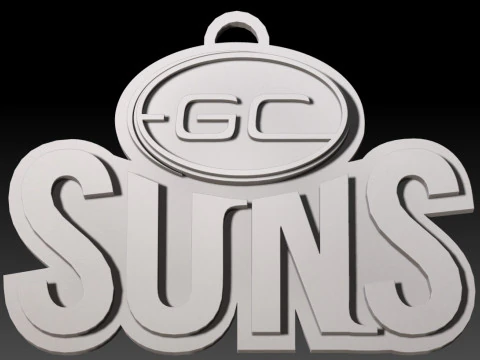 AFL Gold Coast Sun keychain badge printable and renderable 3D Print Model