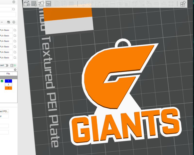 AFL GWS Giants keychain badge printable and renderable 3Dプリントモデル .c4d .max .obj .3ds .fbx .stl .blend