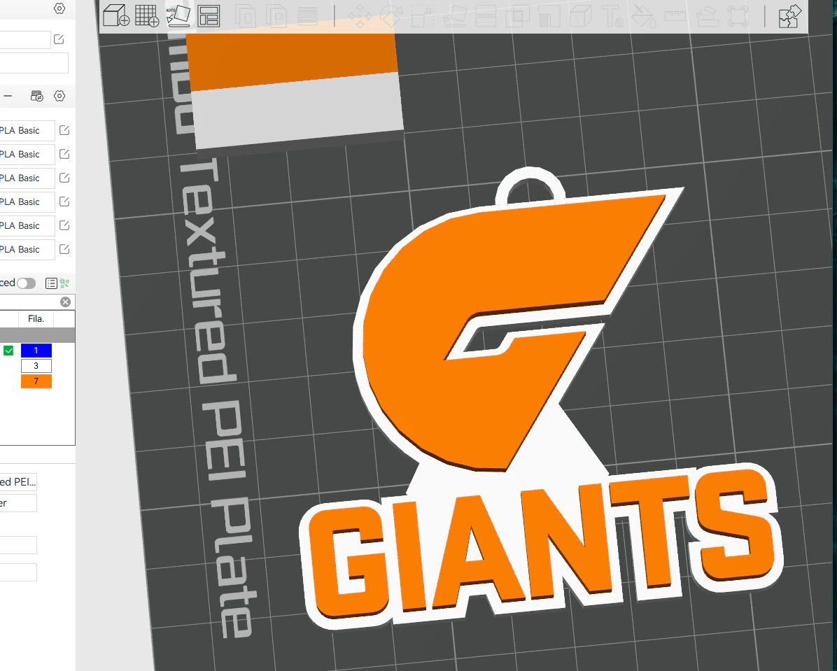AFL GWS Giants keychain badge printable and renderable 3D Print Model .c4d .max .obj .3ds .fbx .stl .blend 
